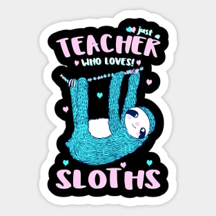 Just A Girl Who Loves Sloths Teacher Christmas Gift Idea Tee Sticker